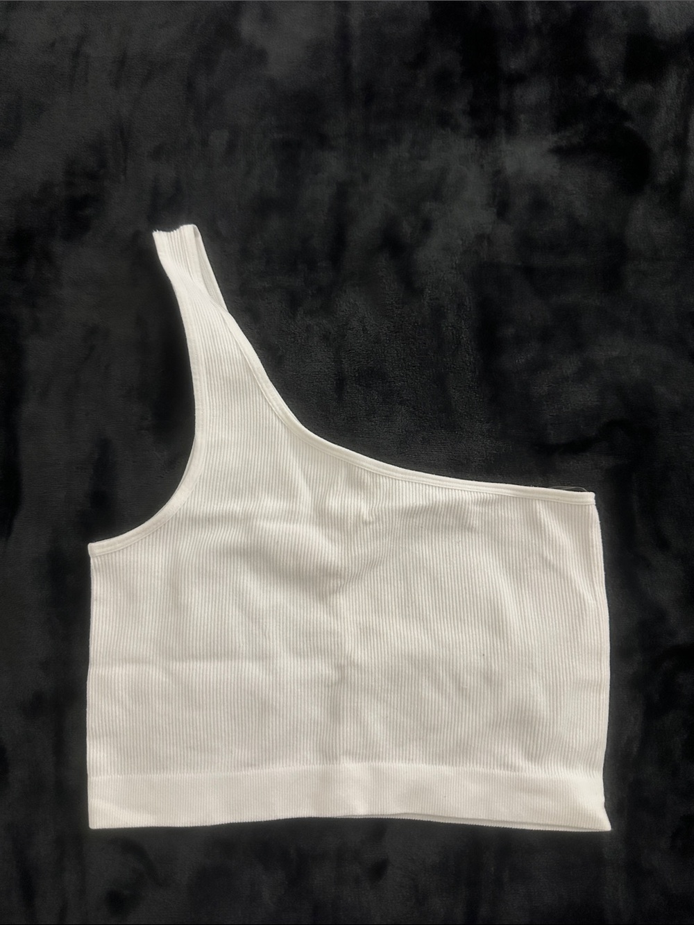 Bozzolo White One-Shoulder Ribbed Tank